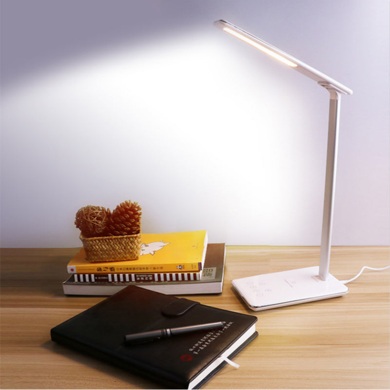 3-in-1 LED Schreibtischlampe: Kabelloses Laden, Augenschutz & Modernes Design