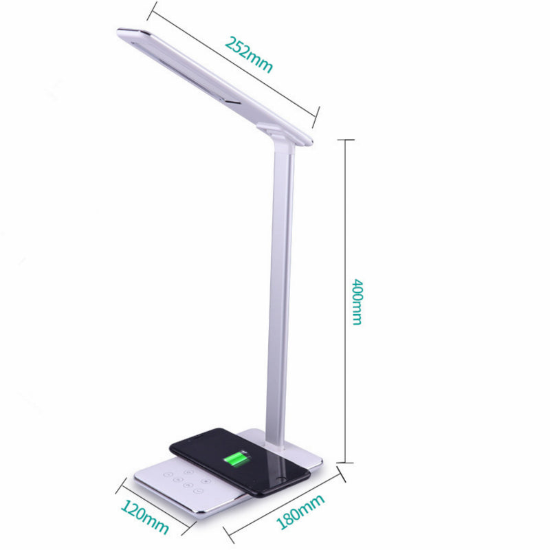 3-in-1 LED Schreibtischlampe: Kabelloses Laden, Augenschutz & Modernes Design