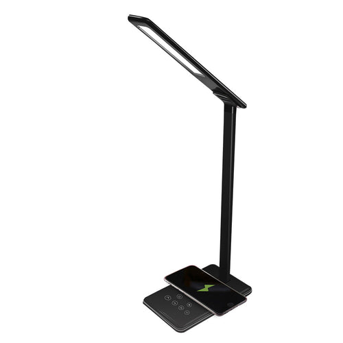 3-in-1 LED Schreibtischlampe: Kabelloses Laden, Augenschutz & Modernes Design