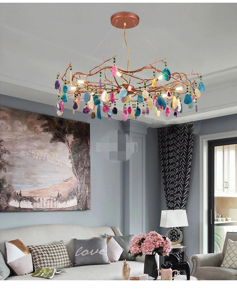 Premium Nordic Agate Crystal Chandelier