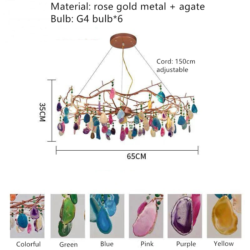 Premium Nordic Agate Crystal Chandelier