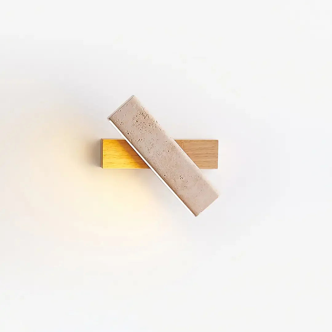The Aurora Wall Light: Minimalist Natural Stone Lamp Made from Travertine