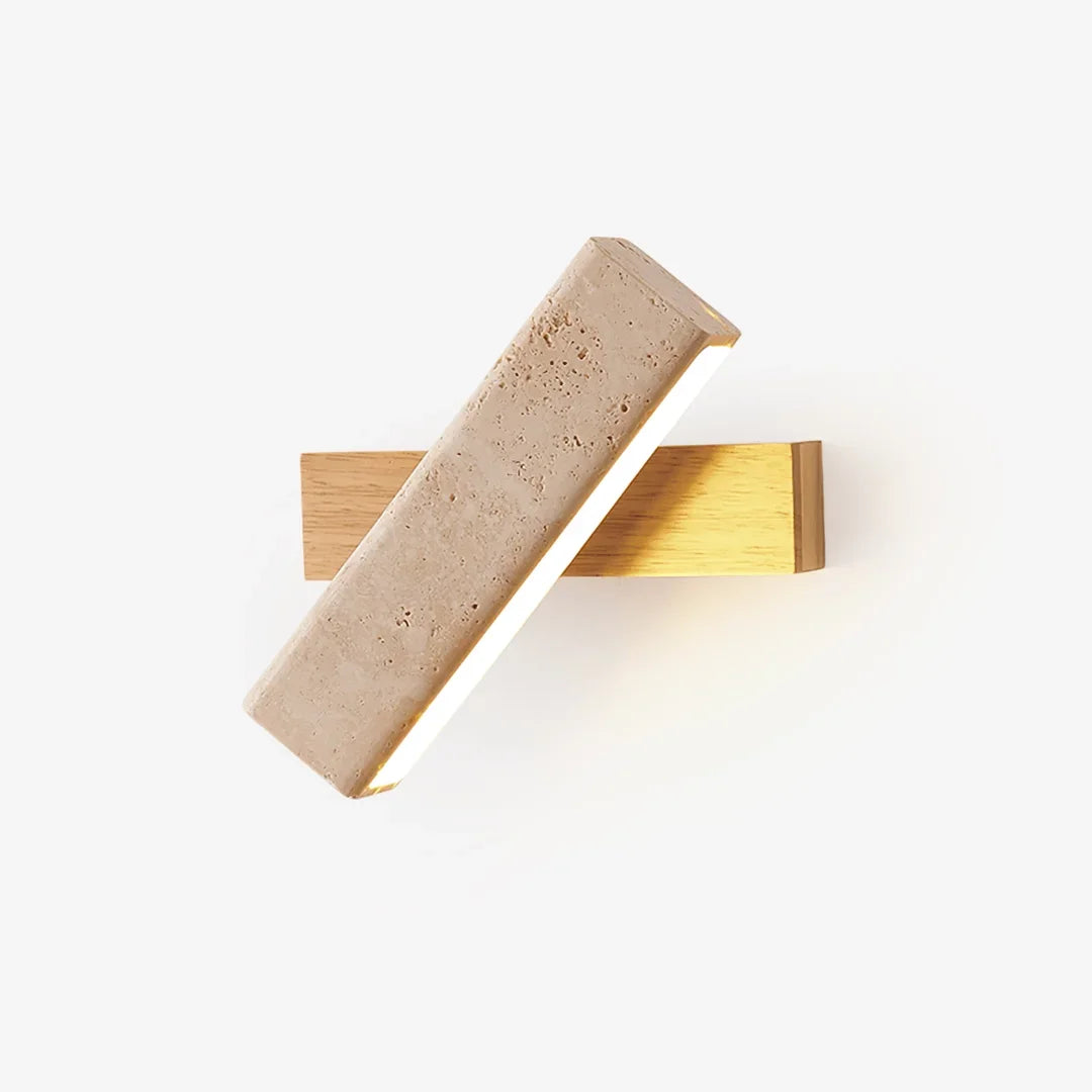 The Aurora Wall Light: Minimalist Natural Stone Lamp Made from Travertine