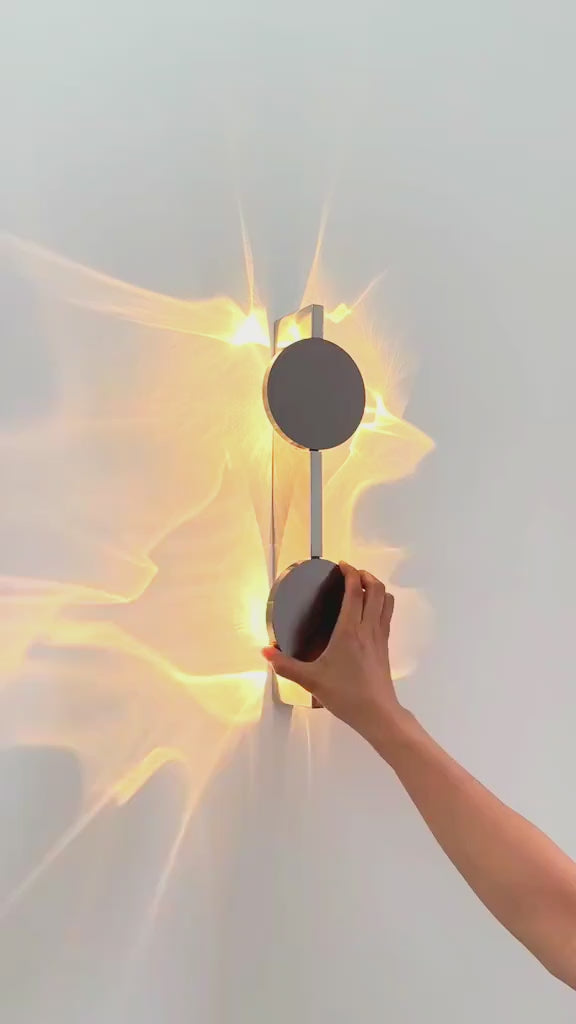 Mido Made Home | AuraLux™ Moderne skulpturale Wandleuchte aus Edelstahl