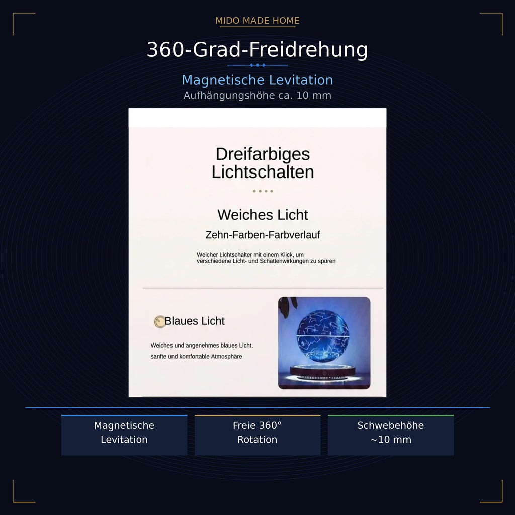 Schwebende LED-Magnetlampe – Futuristisches Design & 10 Farbmodi
