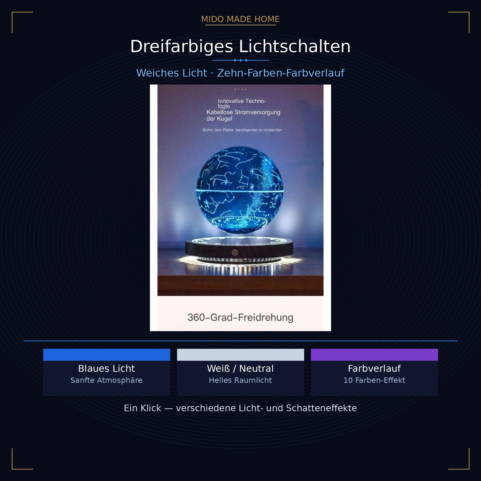 Schwebende LED-Magnetlampe – Futuristisches Design & 10 Farbmodi
