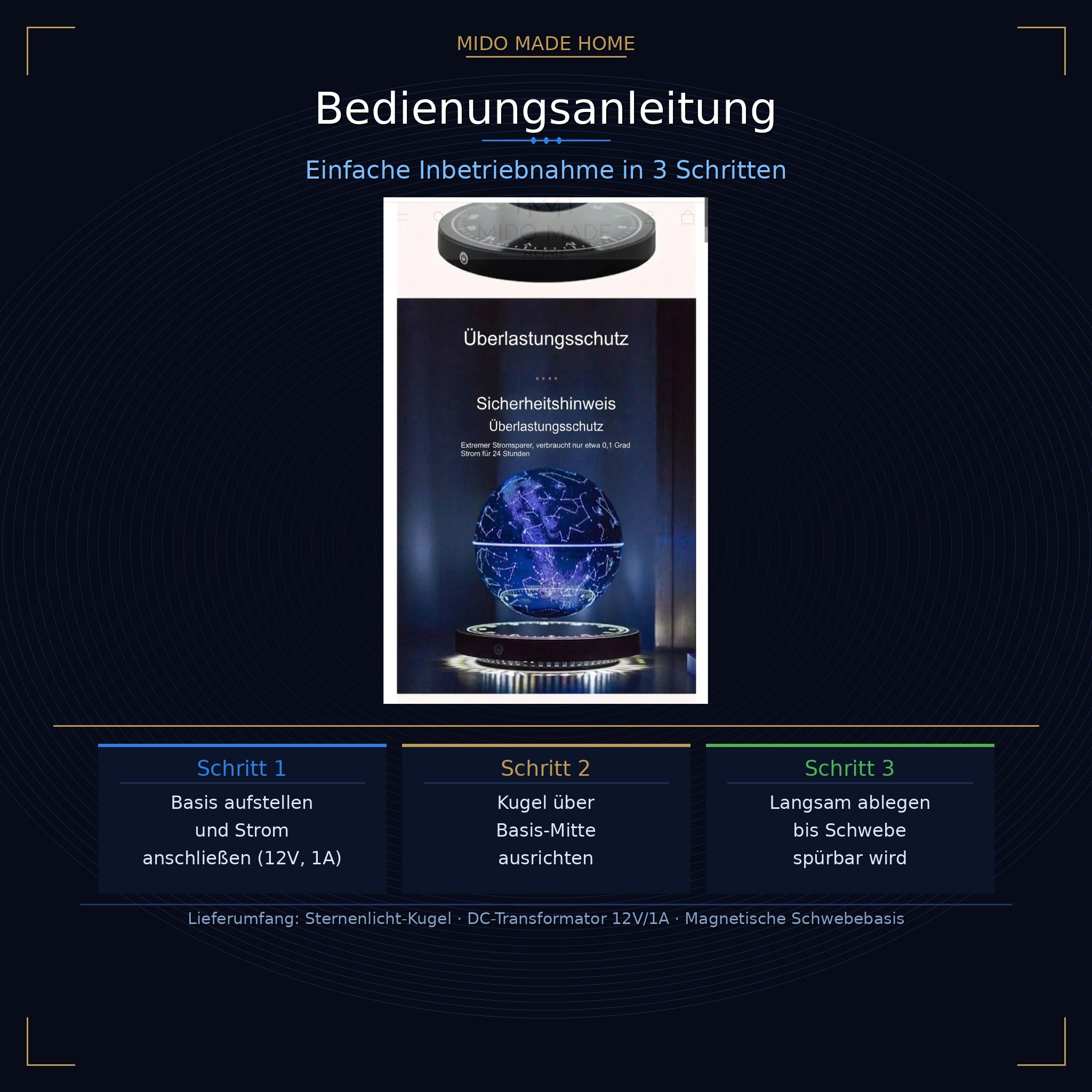 Schwebende LED-Magnetlampe – Futuristisches Design & 10 Farbmodi