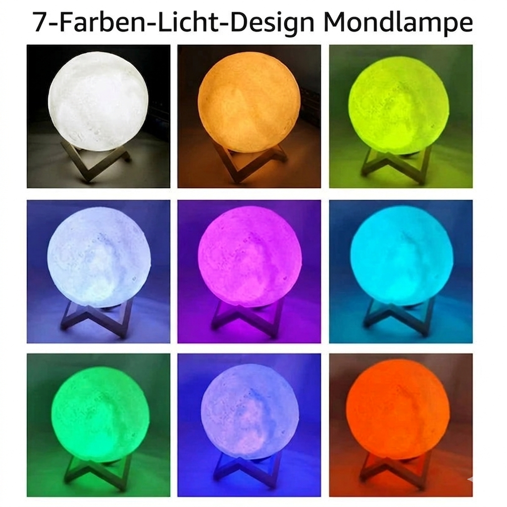 Mondlicht Smart-Lampe – 16 Farben & Fernbedienung