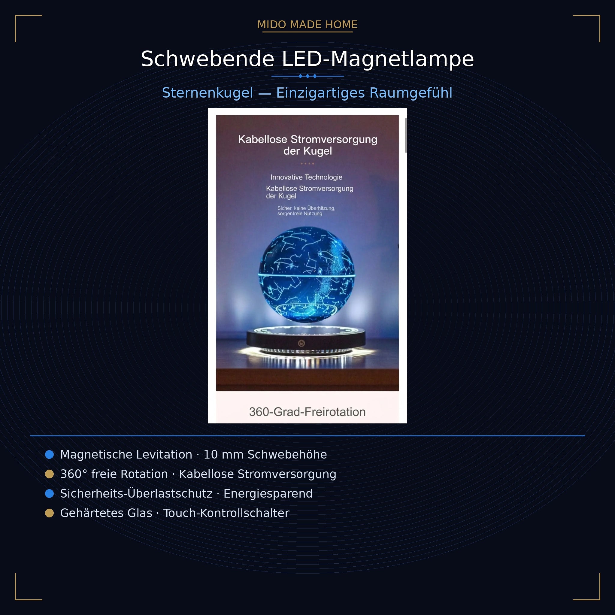 Schwebende LED-Magnetlampe – Futuristisches Design & 10 Farbmodi